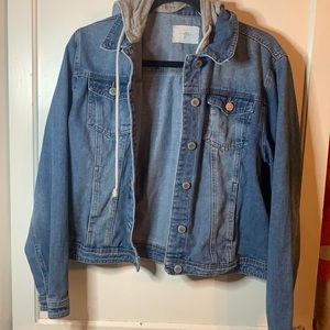Jean Jacket with a Removable Hoodie